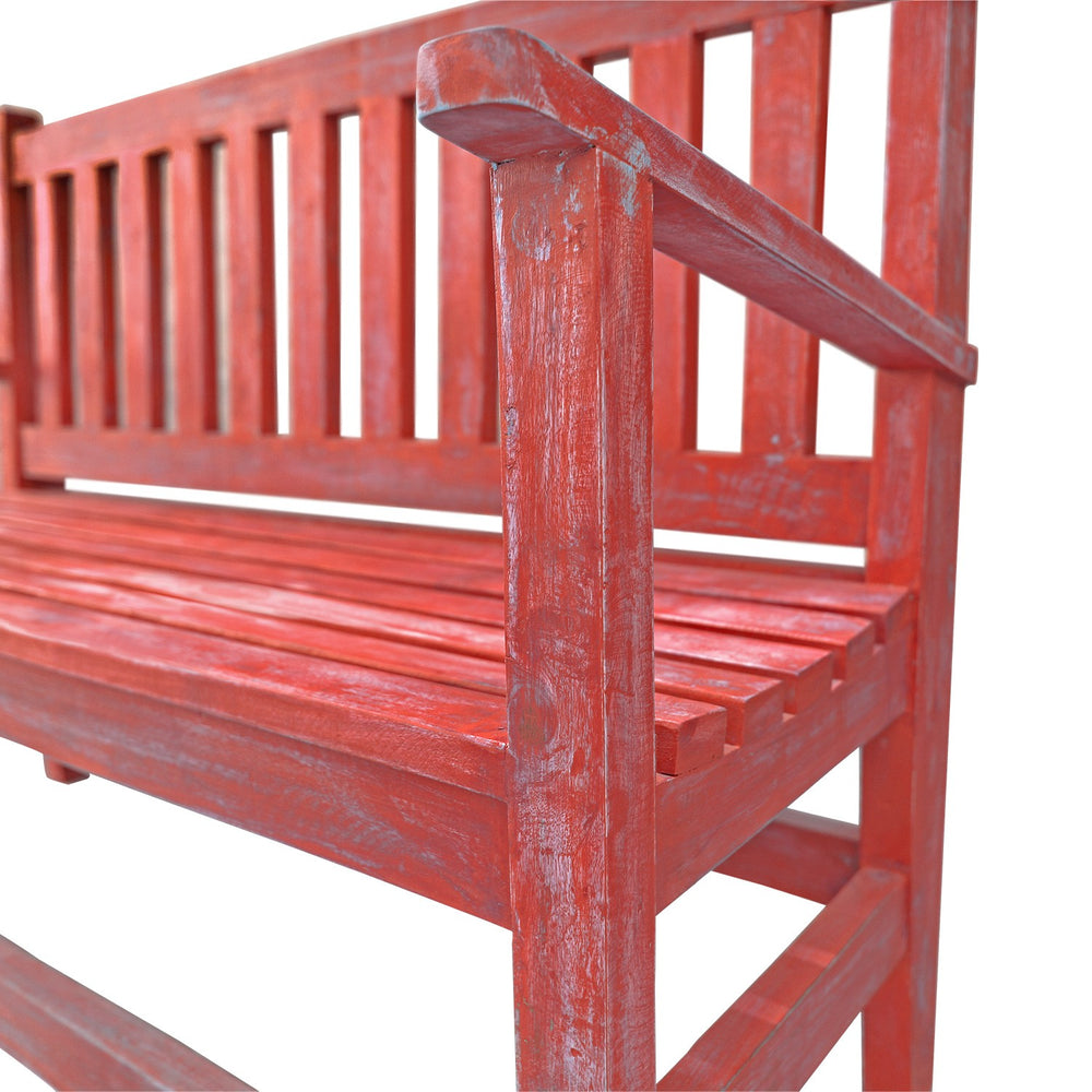 Antique Bench: Red Antique Bench: Red