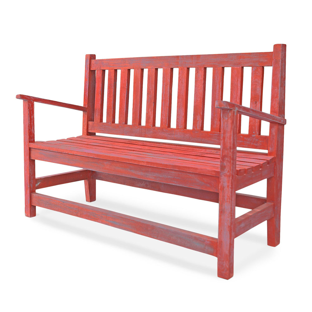 Antique Bench: Red Antique Bench: Red