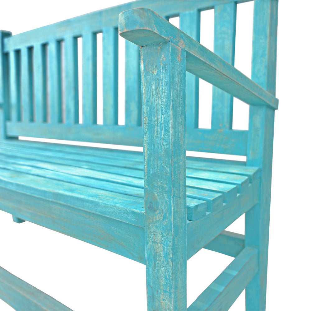 Antique Bench: Turquoise Blue Antique Bench: Turquoise Blue