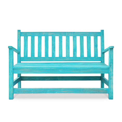 Antique Bench: Turquoise Blue