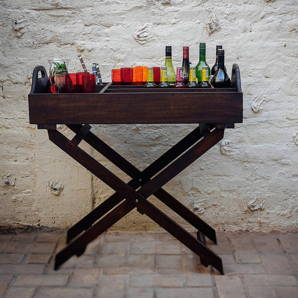 Foldable Mangowood Bar Tray Foldable Mangowood Bar Tray