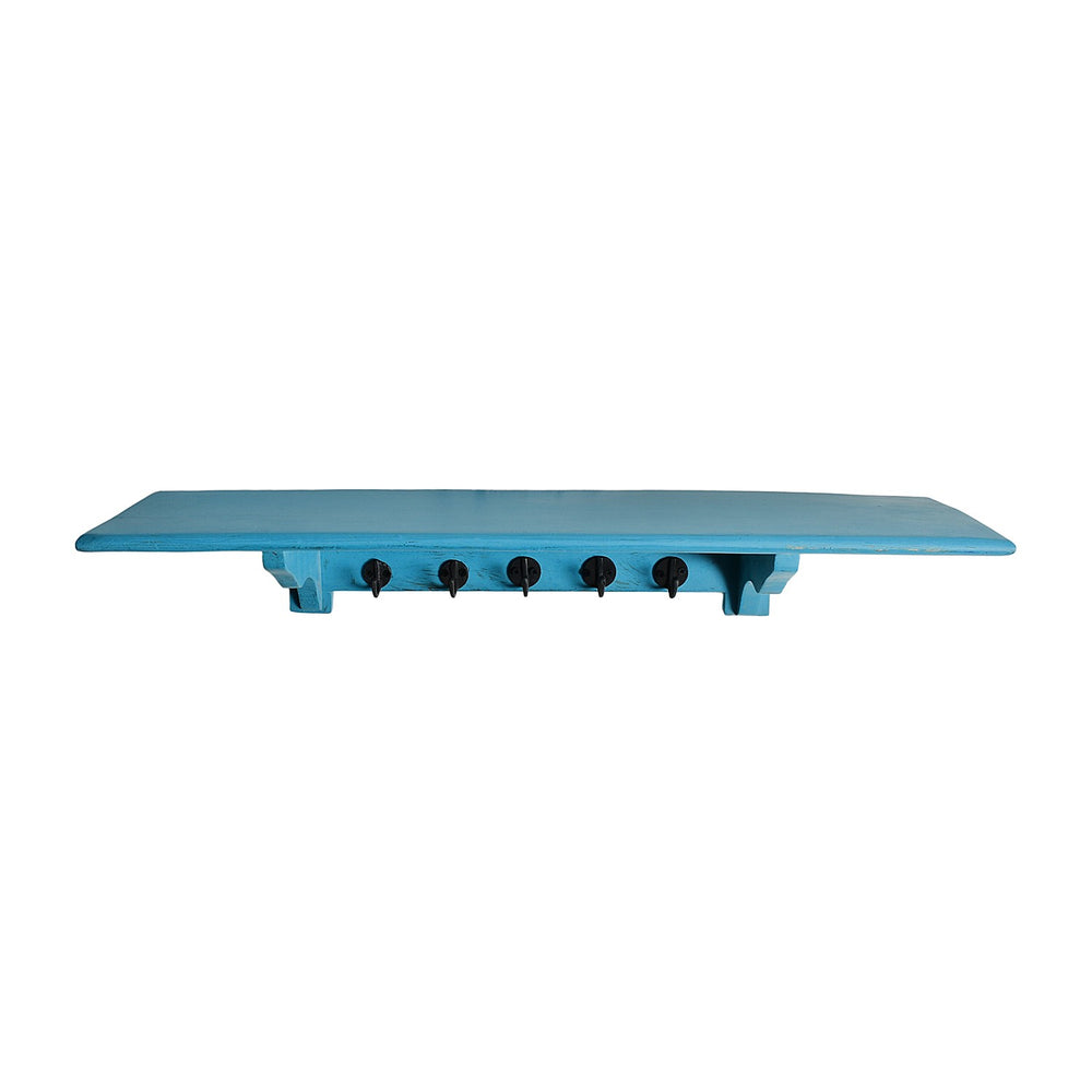 Blue Shelf With Hooks Blue Shelf With Hooks