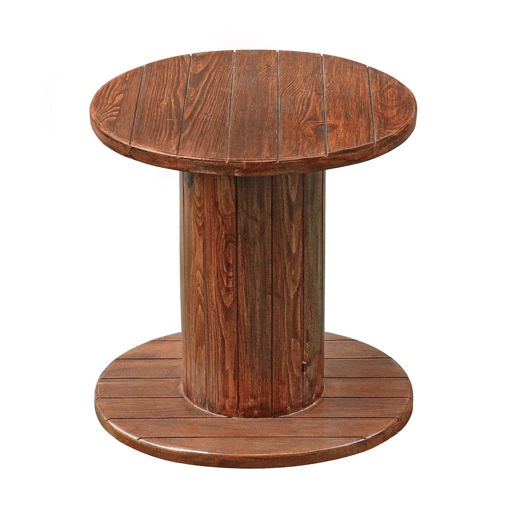 Cable Drum Side Table: Brown Cable Drum Side Table: Brown
