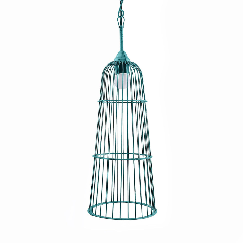 Cage Hanging Light: Antique Turquoise Cage Hanging Light: Antique Turquoise