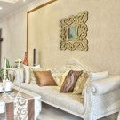 Carved Wall Art With Mirror: Gold Carved Wall Art With Mirror: Gold
