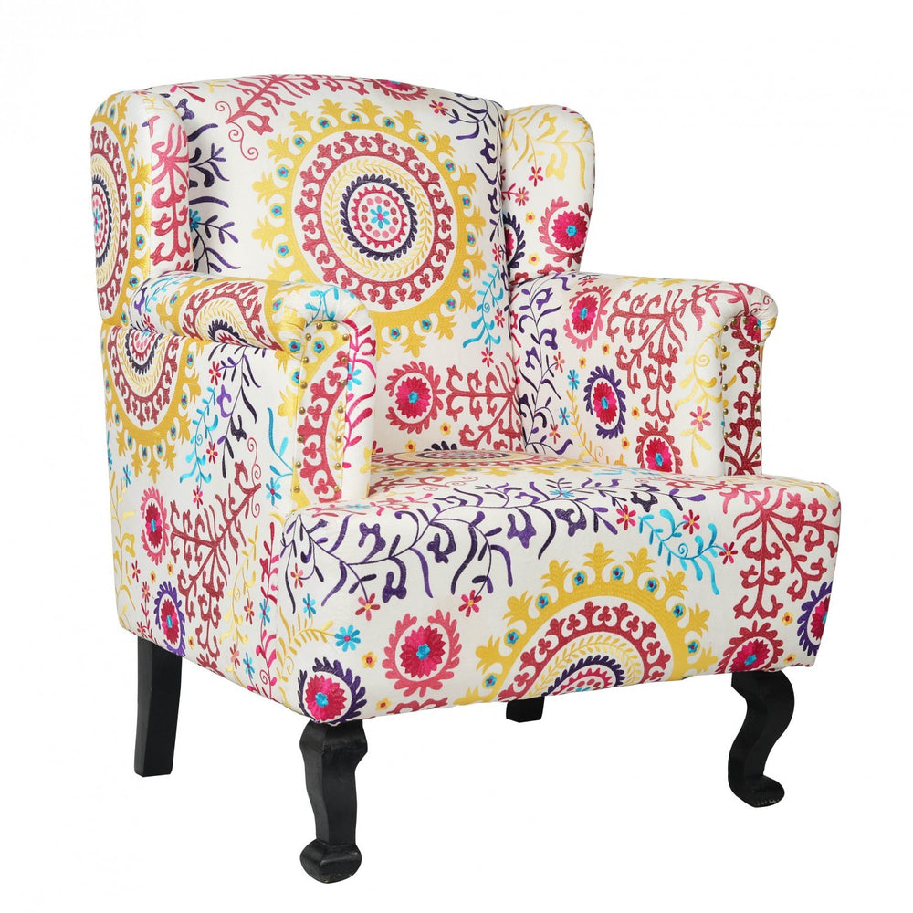 Embroidered Wing Chair Embroidered Wing Chair