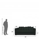 Emelia 3 Seater Sofa: Olive, Fabric Emelia 3 Seater Sofa: Olive, Fabric