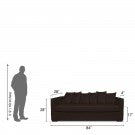 Emelia 3 Seater Sofa: Dark Brown, Fabric Emelia 3 Seater Sofa: Dark Brown, Fabric