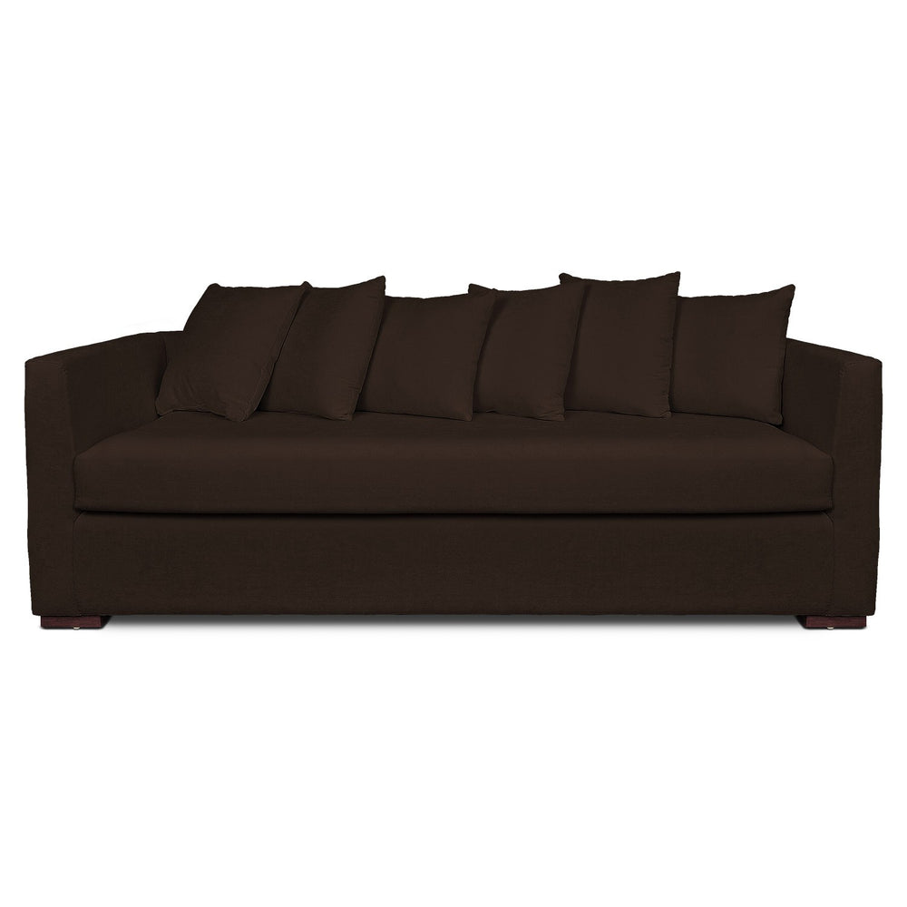 Emelia 3 Seater Sofa: Dark Brown, Fabric Emelia 3 Seater Sofa: Dark Brown, Fabric
