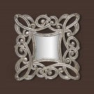 Handcarved Silver Square Wall Art Mirror Handcarved Silver Square Wall Art Mirror