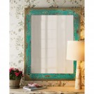 Aqua Mirror With Brass Detailing Aqua Mirror With Brass Detailing