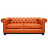 Jacob Chesterfield 3 Seater Sofa: Tangerine, Leather
