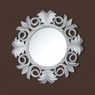 Carved Floral Mirror: Silver Carved Floral Mirror: Silver
