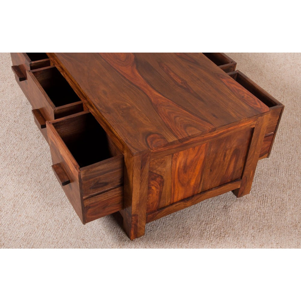 Sheesham Coffee Table With 6 Drawers Sheesham Coffee Table With 6 Drawers