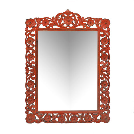 Tangerine Floral Mirror