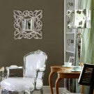 Handcarved Silver Square Wall Art Mirror Handcarved Silver Square Wall Art Mirror