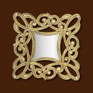 Carved Wall Art With Mirror: Gold Carved Wall Art With Mirror: Gold