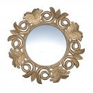 Carved Floral Mirror: Gold Carved Floral Mirror: Gold