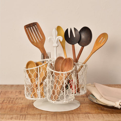 Cutlery Holder - Antique White