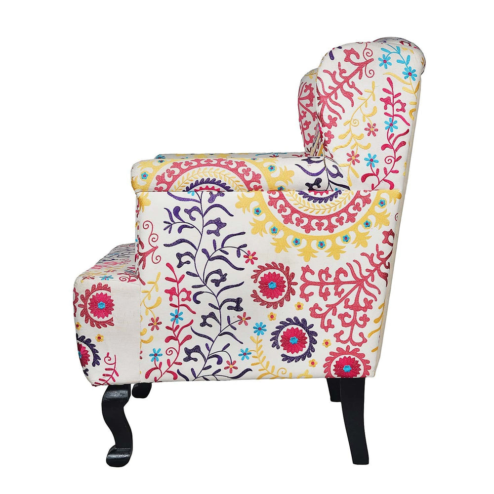Embroidered Wing Chair Embroidered Wing Chair
