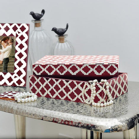 Red Ikat Print Treasure Box, Large