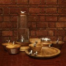 Wooden Bowl With Metal Bird (Set Of 2) Wooden Bowl With Metal Bird (Set Of 2)