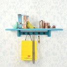 Blue Shelf With Hooks Blue Shelf With Hooks