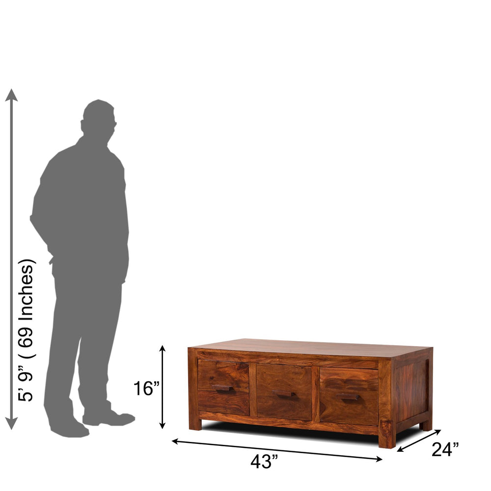 Sheesham Coffee Table With 6 Drawers Sheesham Coffee Table With 6 Drawers