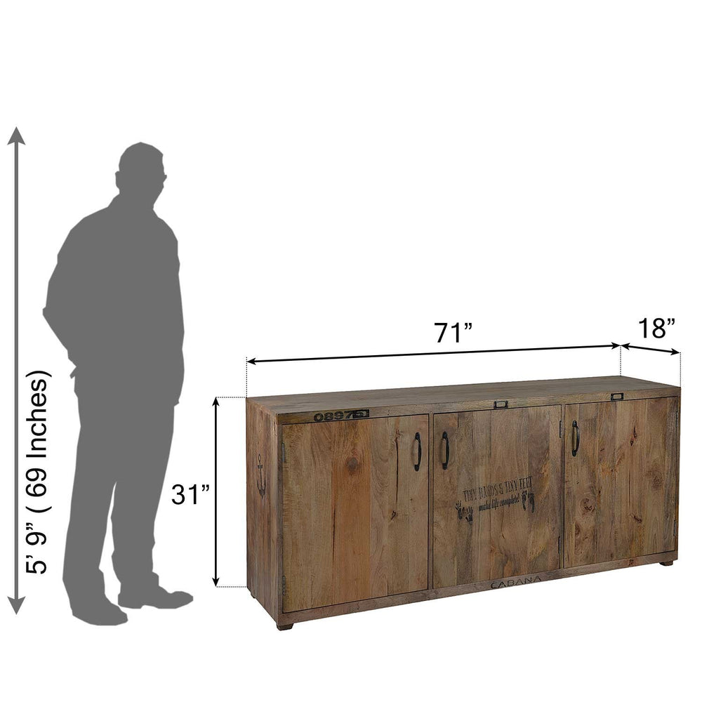 Smokestack Industrial 3 Door Side Cabinet Smokestack Industrial 3 Door Side Cabinet