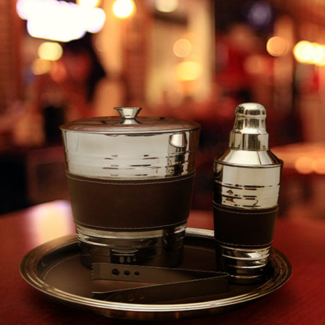 Stainless Steel Bar Set With Tray