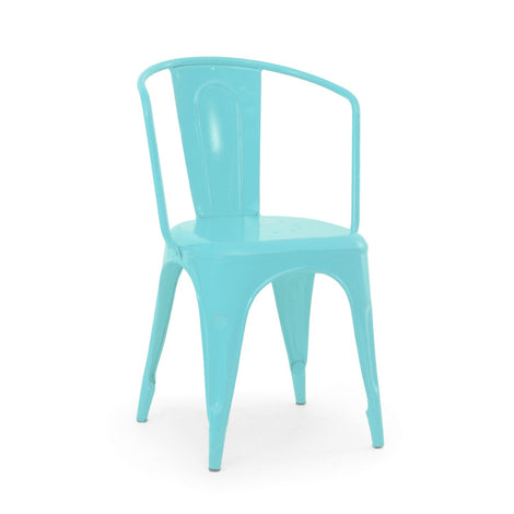 Tolix Wide Back Chair: Light Blue