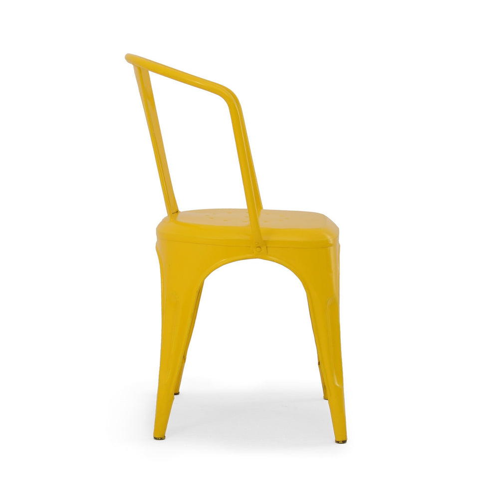 Tolix Wide Back Chair: Yellow Tolix Wide Back Chair: Yellow