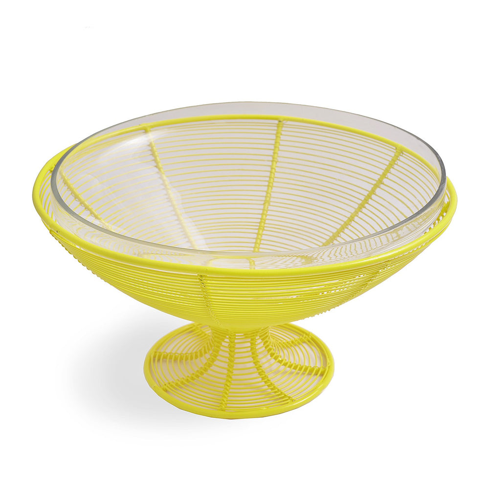 Fruit Bowl With Glass: Yellow Fruit Bowl With Glass: Yellow