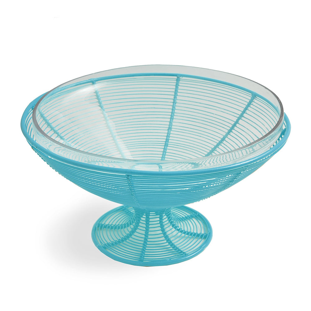 Fruit Bowl With Glass: Light Blue Fruit Bowl With Glass: Light Blue