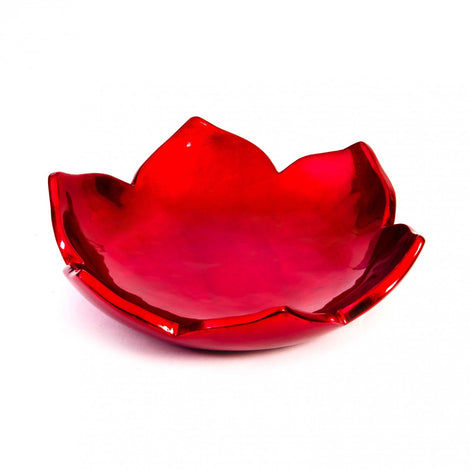 Lotus Serving Bowl: Lustrous Red
