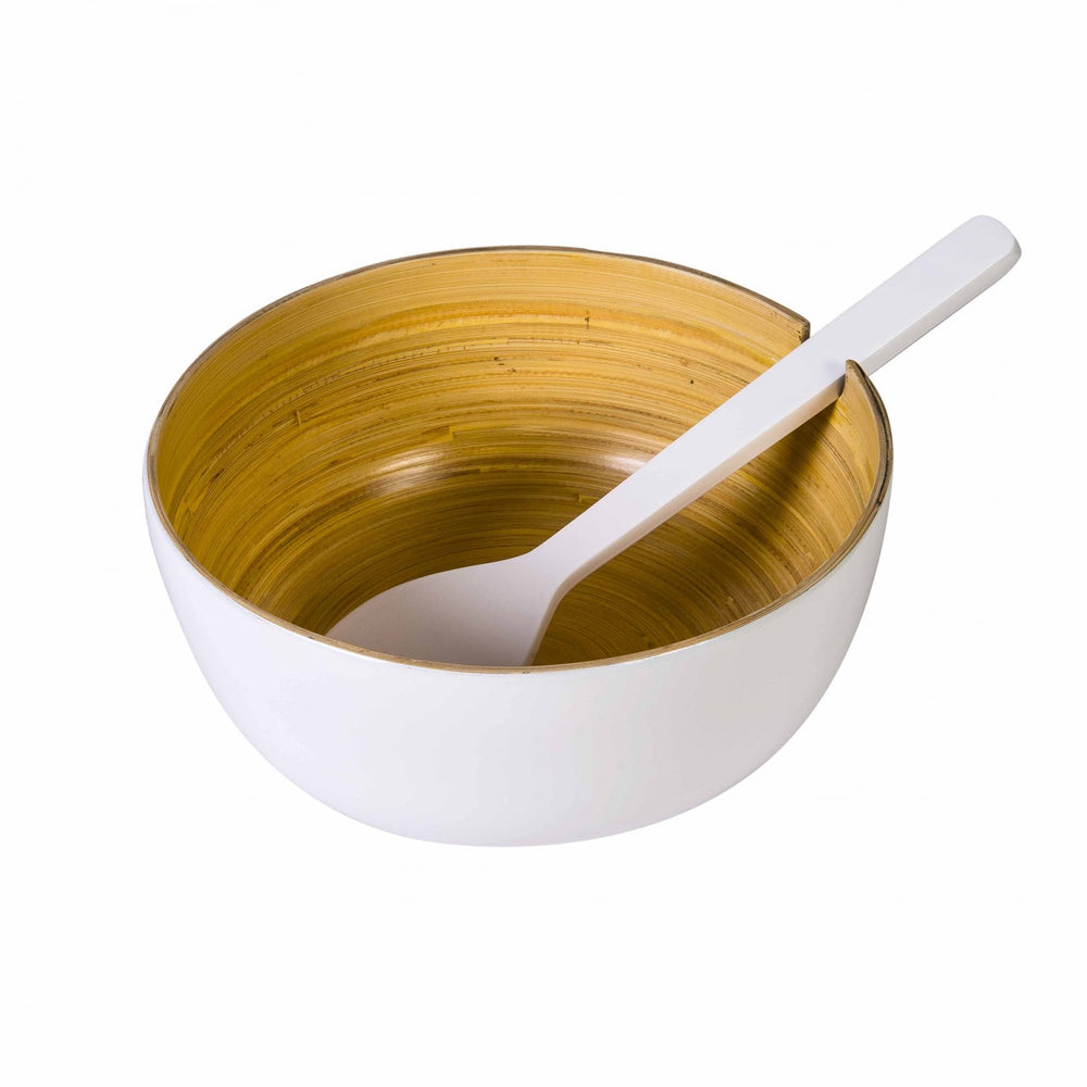 Bamboo Salad Bowl: White Bamboo Salad Bowl: White