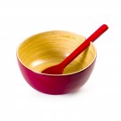 Bamboo Salad Bowl: Red Bamboo Salad Bowl: Red
