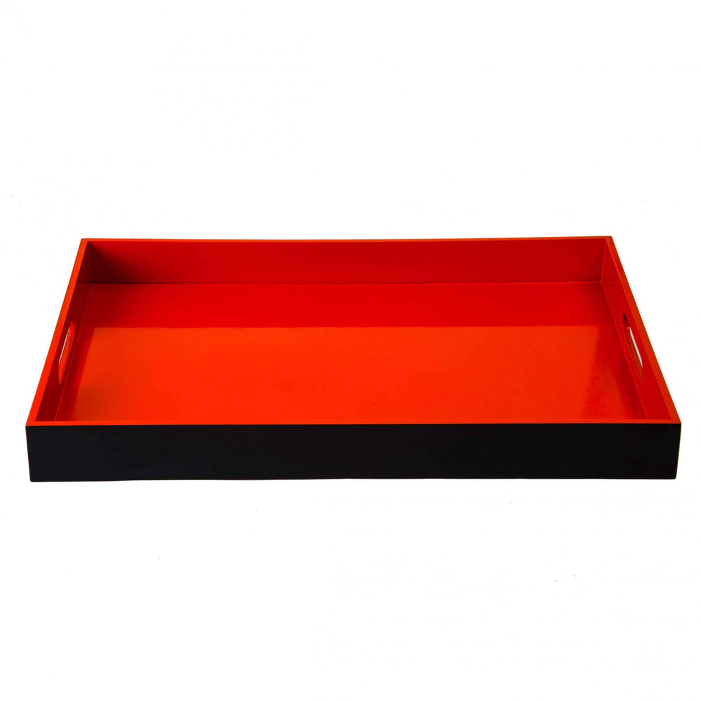 Bamboo Tray: Orange & Black Bamboo Tray: Orange & Black
