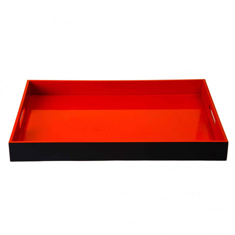 Bamboo Tray: Orange & Black