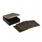 Dark Brown Brass Coasters With Box Dark Brown Brass Coasters With Box