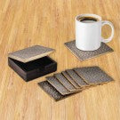 Dark Brown Brass Coasters With Box Dark Brown Brass Coasters With Box