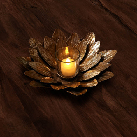 Floral Iron Tea Light Holder