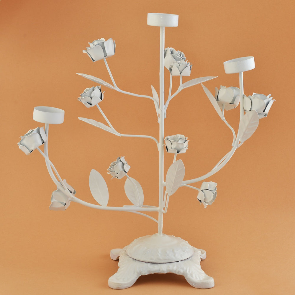 White Rosebush Tea Light Holder White Rosebush Tea Light Holder