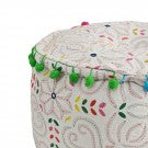 Cotton Pouffe: White Cotton Pouffe: White