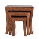 Flared Wooden Nesting Table (Set Of 3) Flared Wooden Nesting Table (Set Of 3)