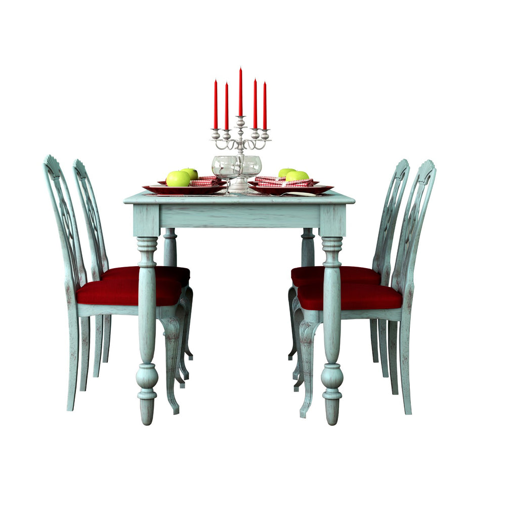4 Seater Dining Set: Antique Blue 4 Seater Dining Set: Antique Blue