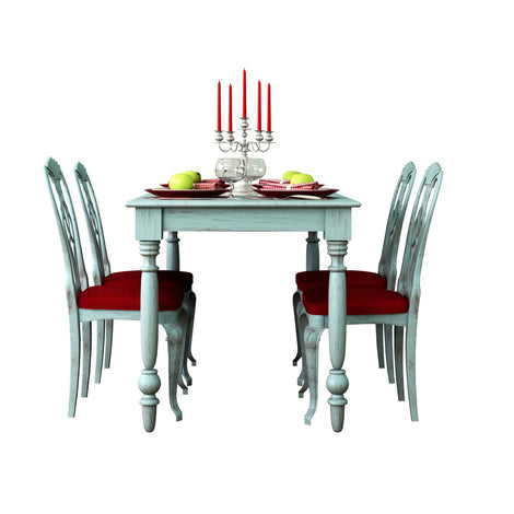 4 Seater Dining Set: Antique Blue