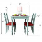 4 Seater Dining Set: Antique Blue 4 Seater Dining Set: Antique Blue