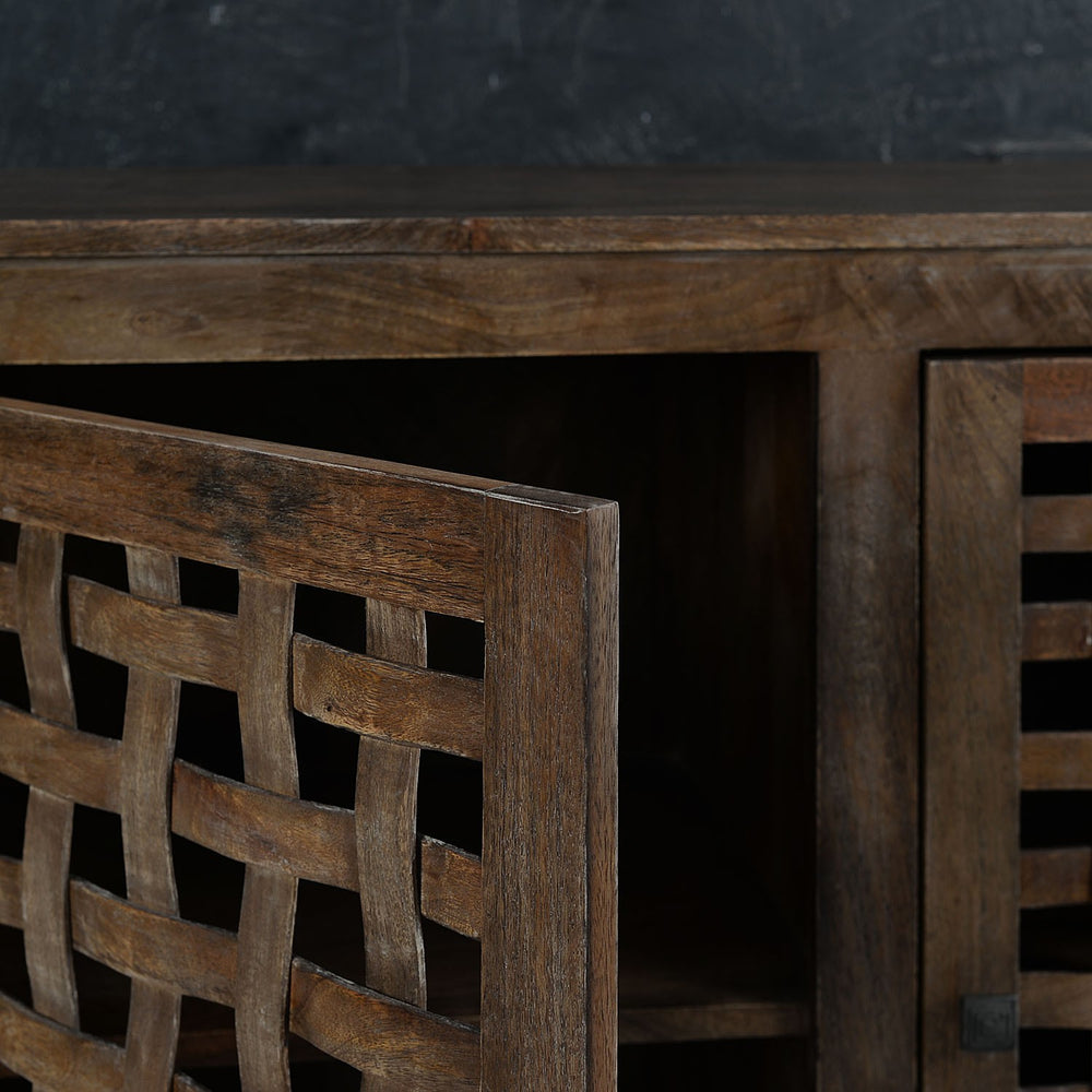 Weaved Wood Storage Cabinet Weaved Wood Storage Cabinet