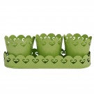 Planters With Tray: Green Planters With Tray: Green